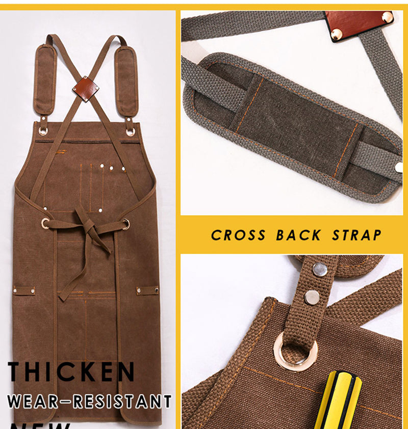 Canvas Apron with Tool Pockets