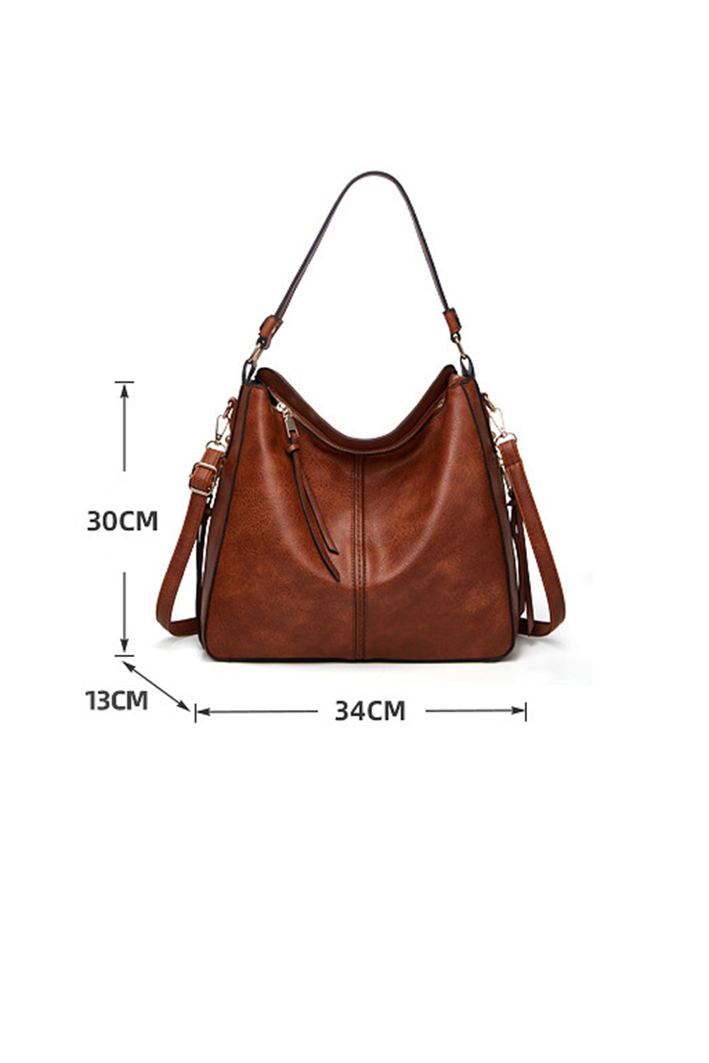 Black Faux Leather Hobo Bag