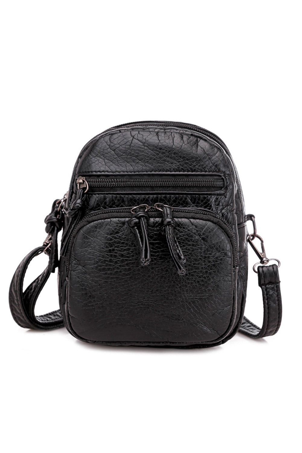 Brown Multi-layer Portable PU Leather Shoulder Messenger Bag