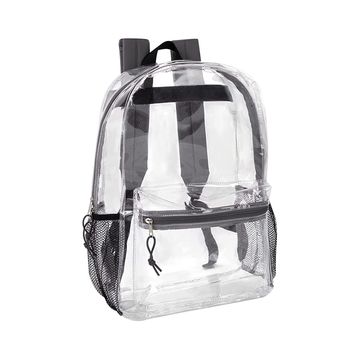 Clear Backpack With Reinforced Straps & Front Accessory Pocket