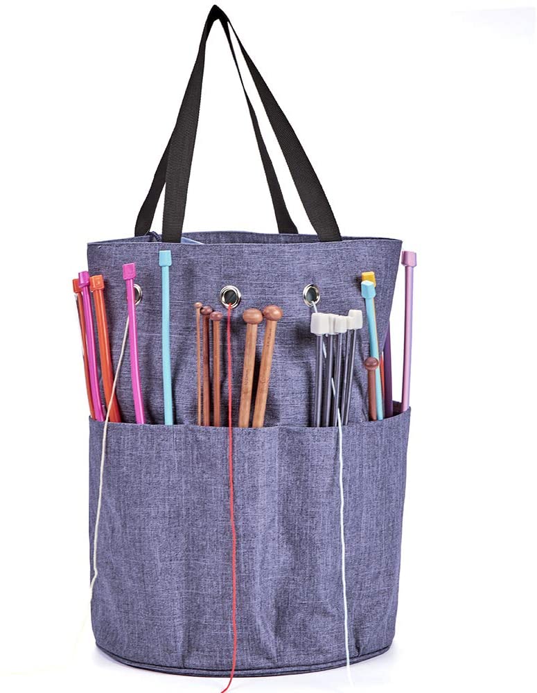 Storage Organizer Knitting Yarn Tote Bag With Drawstring Closure