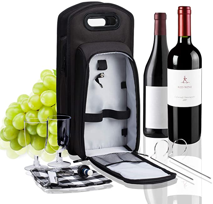 Insulated Wine Travel Cooler Bag With Handle
