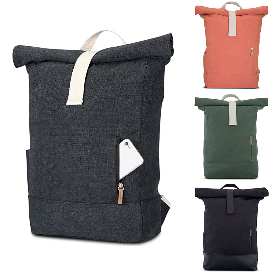 Roll Top Laptop Expandable Casual Backpack