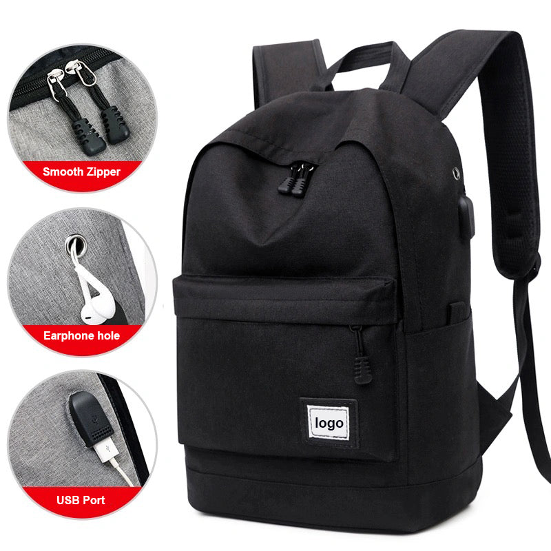 Waterproof College Laptop Backpack With Usb Charging Port