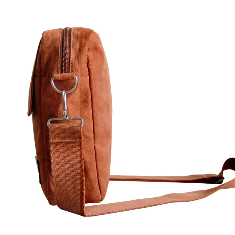 Canvas Satchel Bag with Long Strap