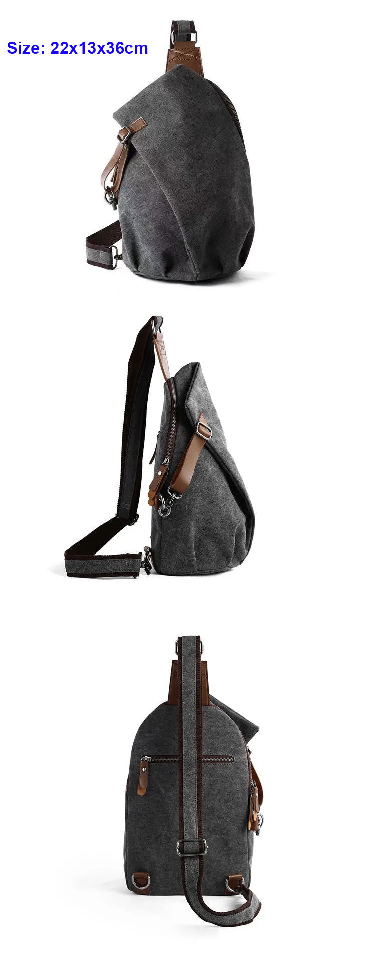 Sling Canvas Bag Small One Shoulder Backpack