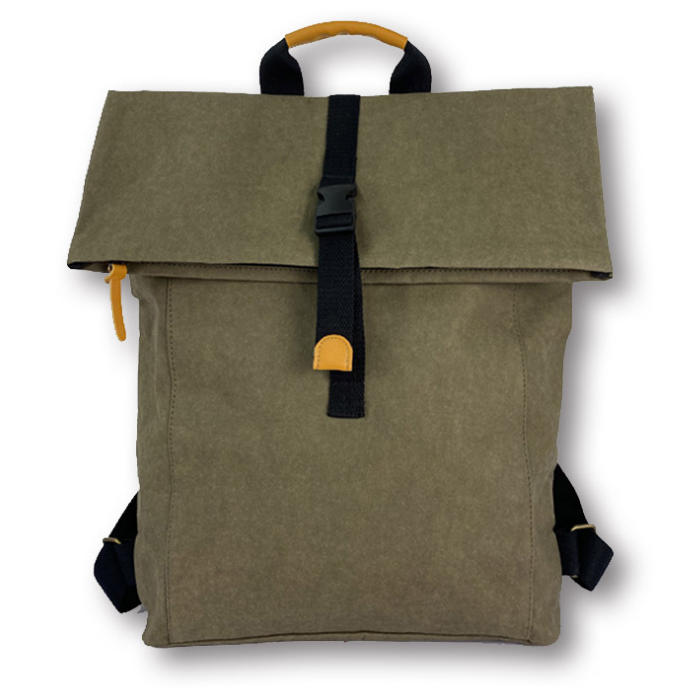 Roll Top Smart School Washable Kraft Paper Backpack