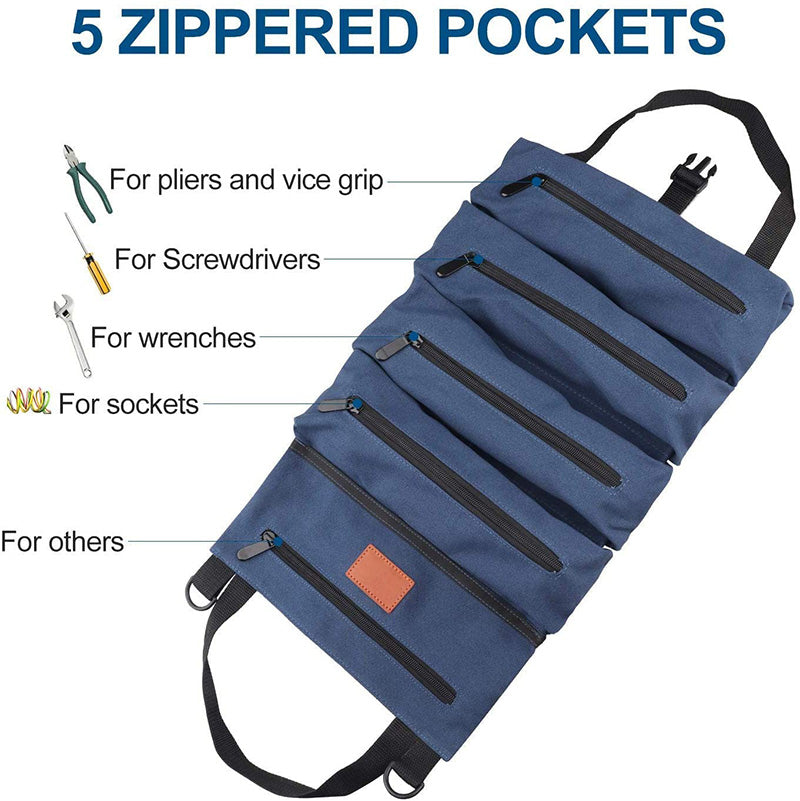 Canvas Roll Up Multi-purpose Tool Organizer Tote Bag