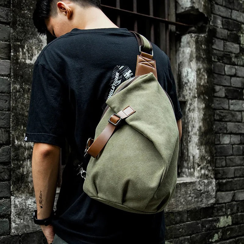 Sling Canvas Bag Small One Shoulder Backpack