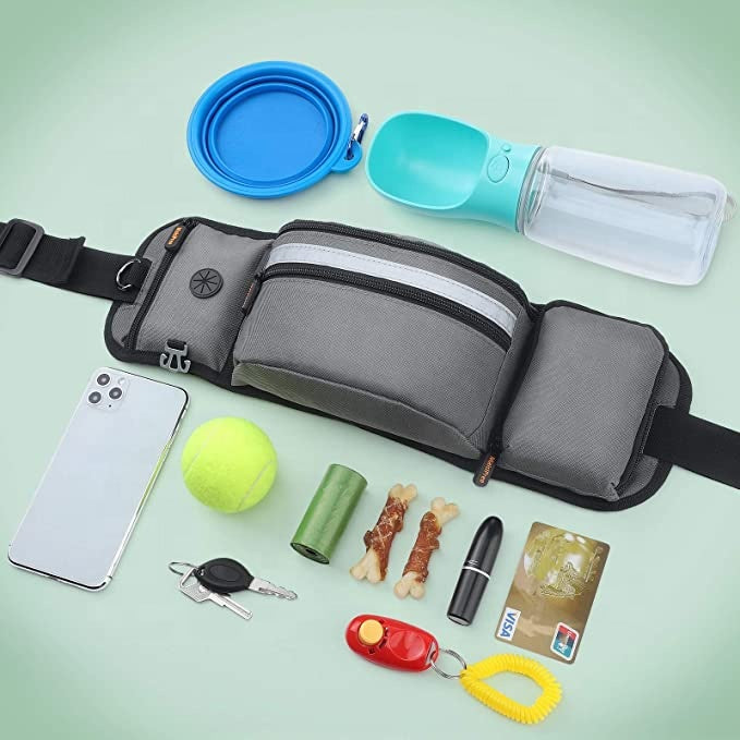 Dog Treat Pouch for Training Built in Poop Bag