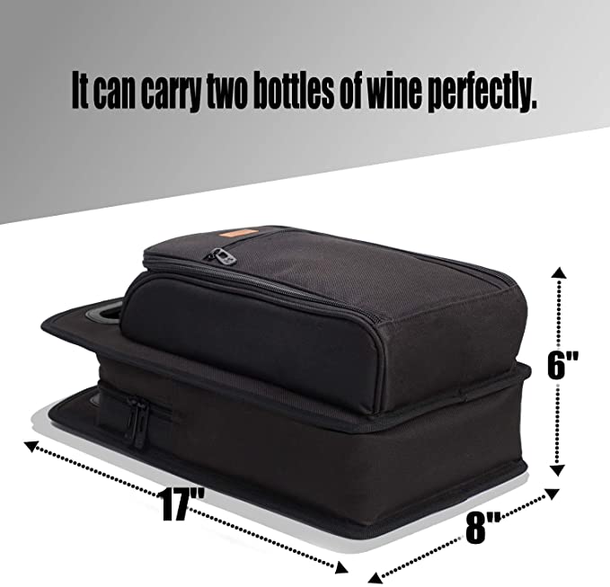 Insulated Wine Travel Cooler Bag With Handle