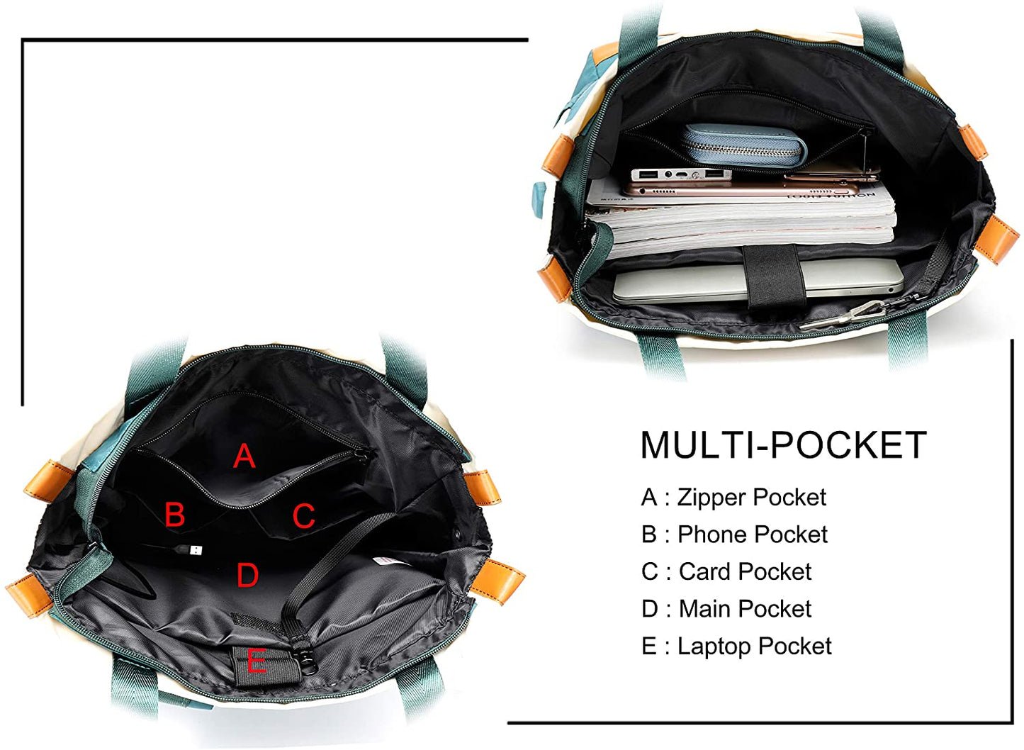 Travel Business Bookbag Tote Daypack Convertible Backpack