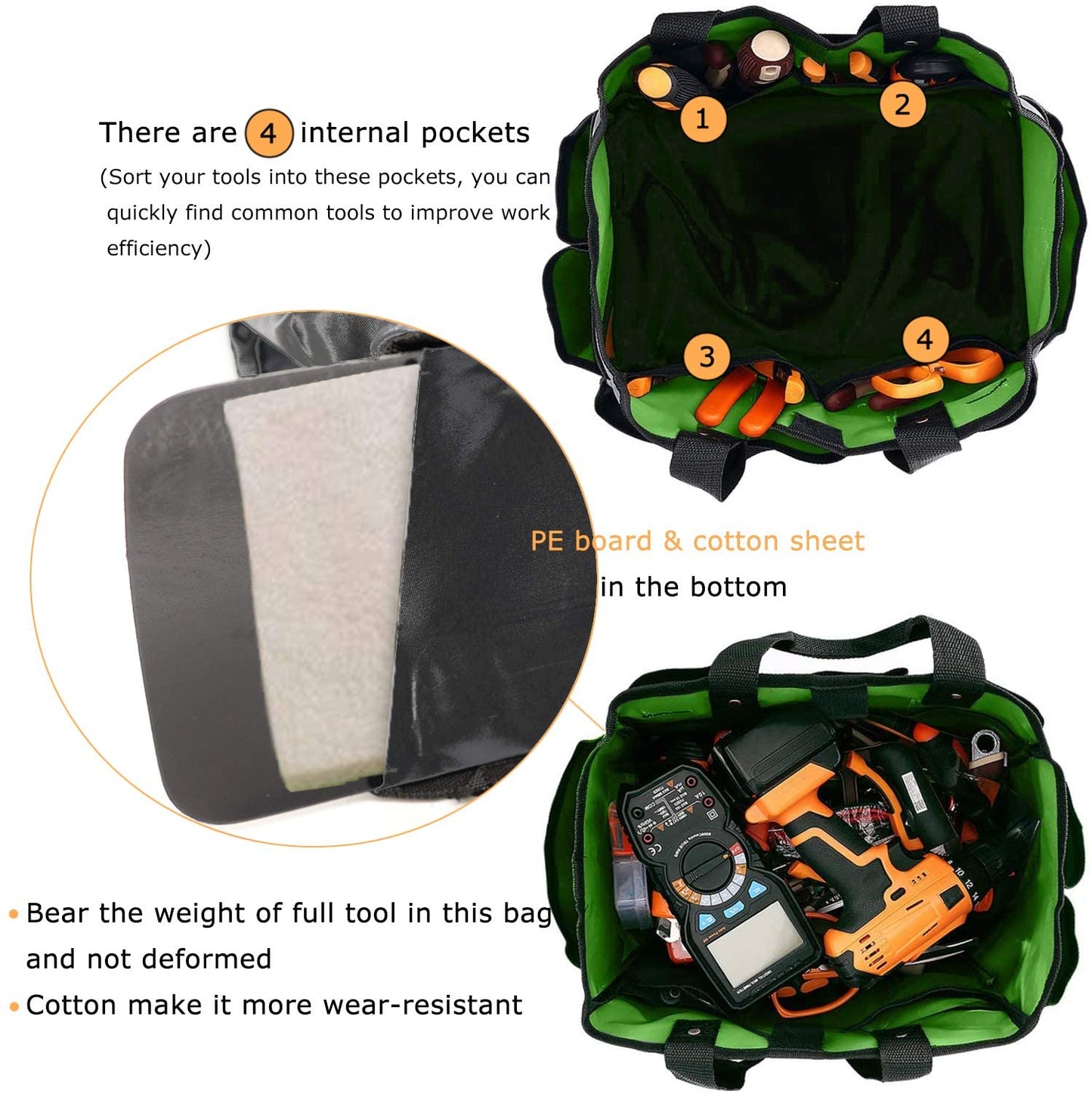 Reusable Garden Tote Large Tool Organizer Bag