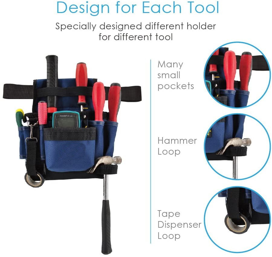 7-Pockets Small Electrical Maintenance Tool Pouch Bag