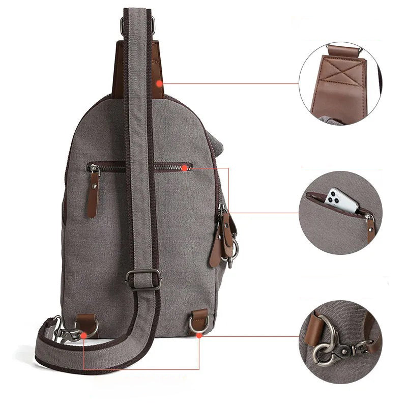 Sling Canvas Bag Small One Shoulder Backpack