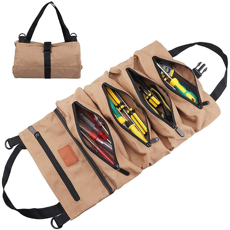 Canvas Roll Up Multi-purpose Tool Organizer Tote Bag