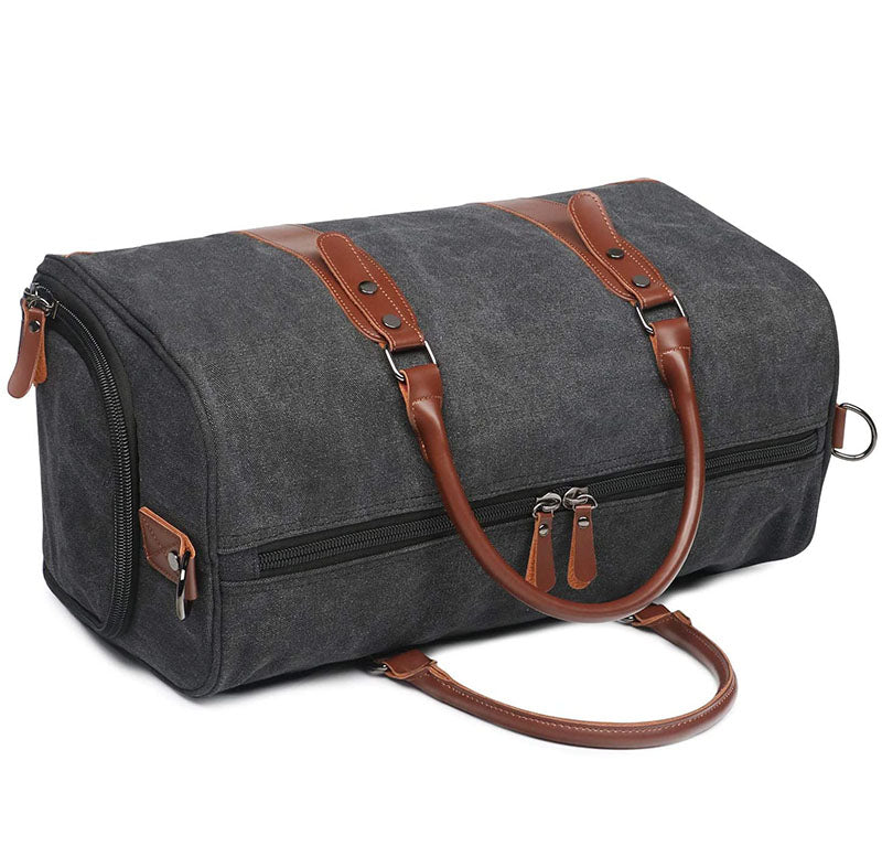 High Quality Canvas Leather Outdoor Sports Weekender Bag