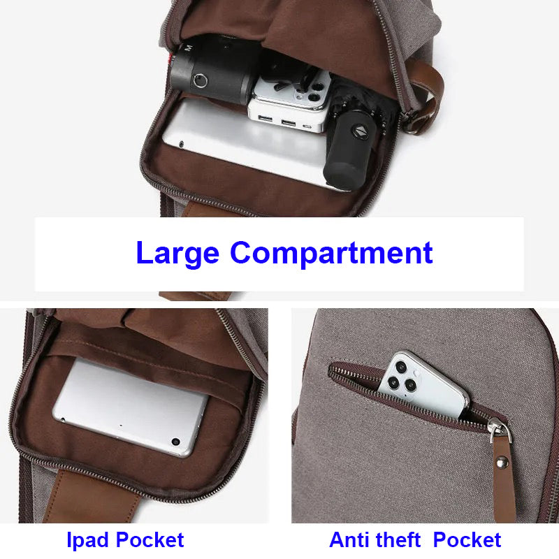 Sling Canvas Bag Small One Shoulder Backpack