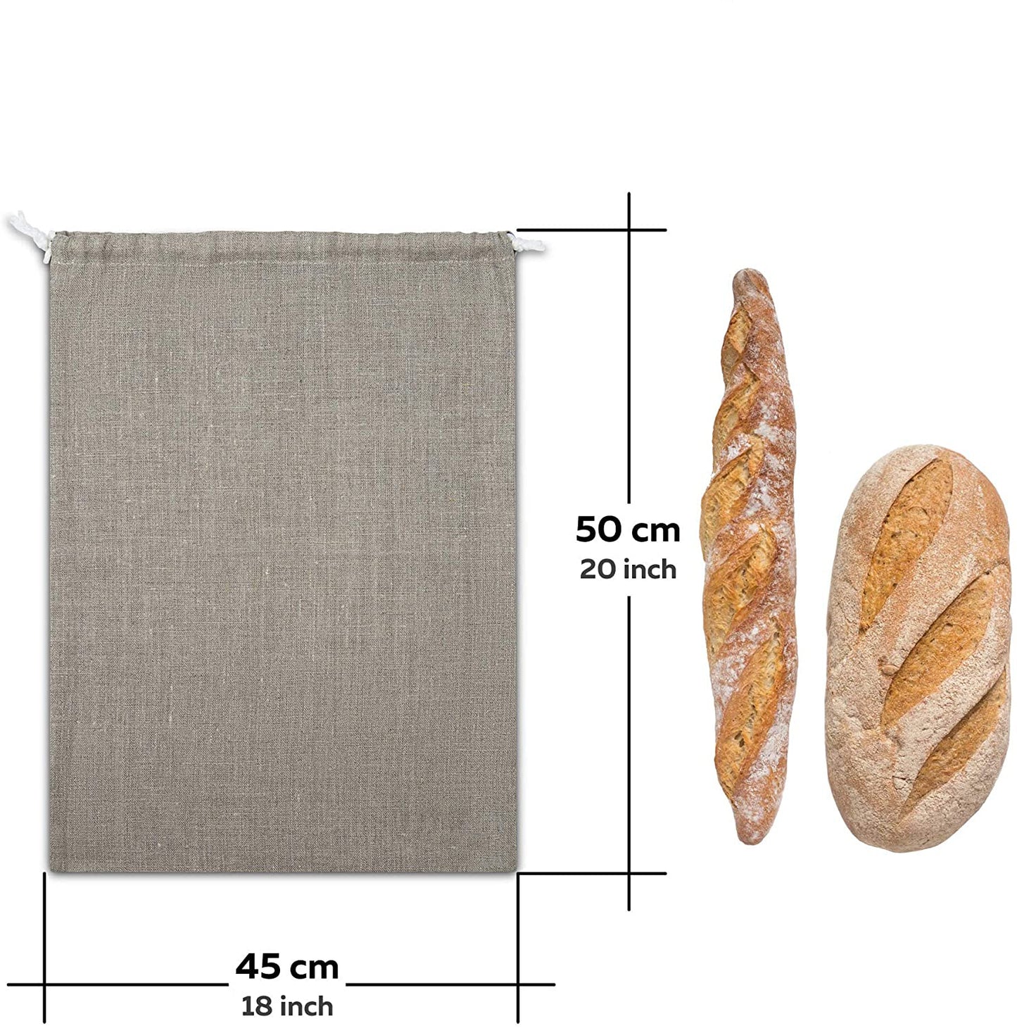 Natural Organic Cotton Linen Toast Bread Bag