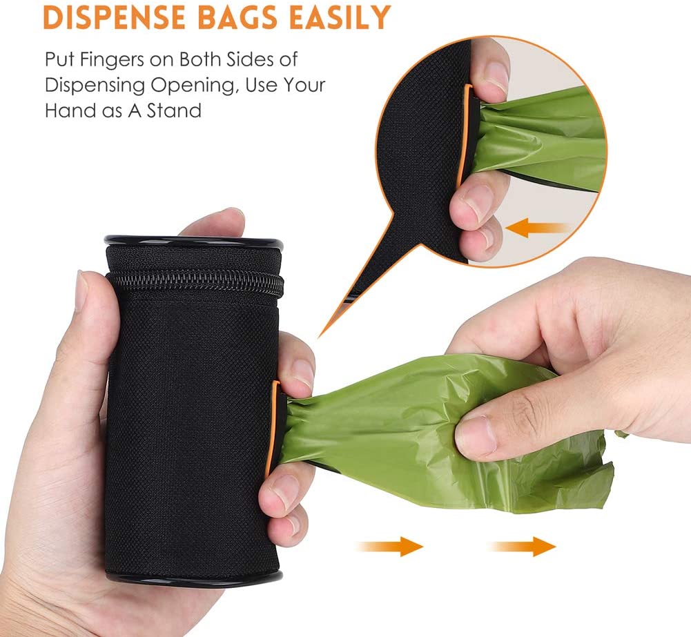 Dog Waste Bag Dispenser With Carabiner Clip