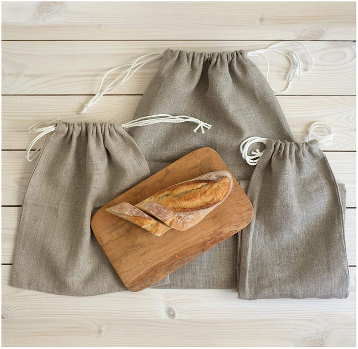 Natural Organic Cotton Linen Toast Bread Bag
