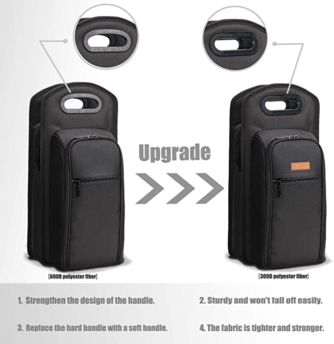 Insulated Wine Travel Cooler Bag With Handle