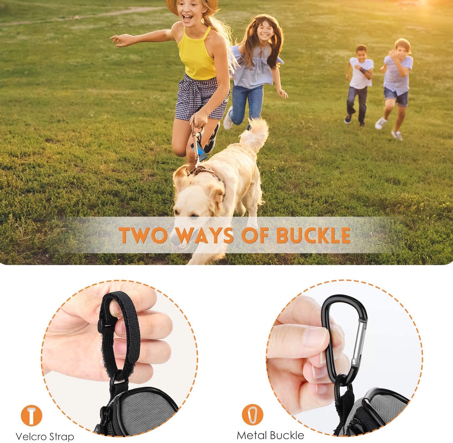 Dog Waste Bag Dispenser With Carabiner Clip