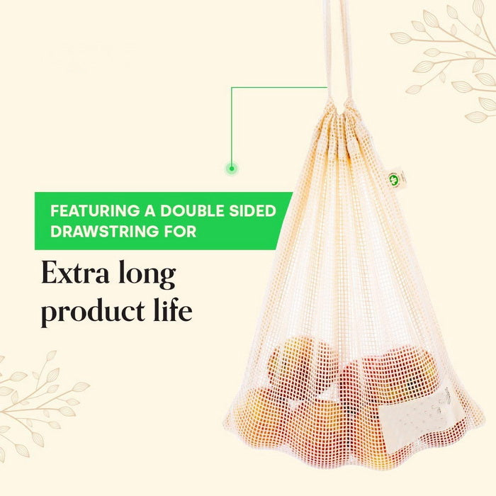 Organic Cotton Resuable Grocery Mesh Vegetable Bags