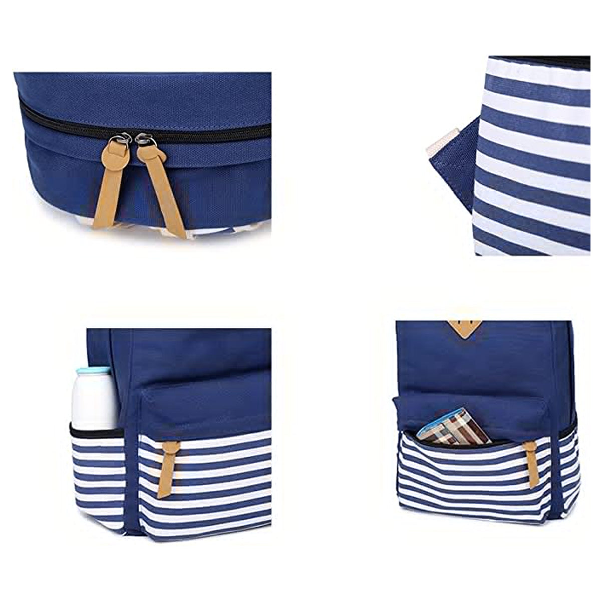 Causal Teen Cute Canvas Stripe Backpack