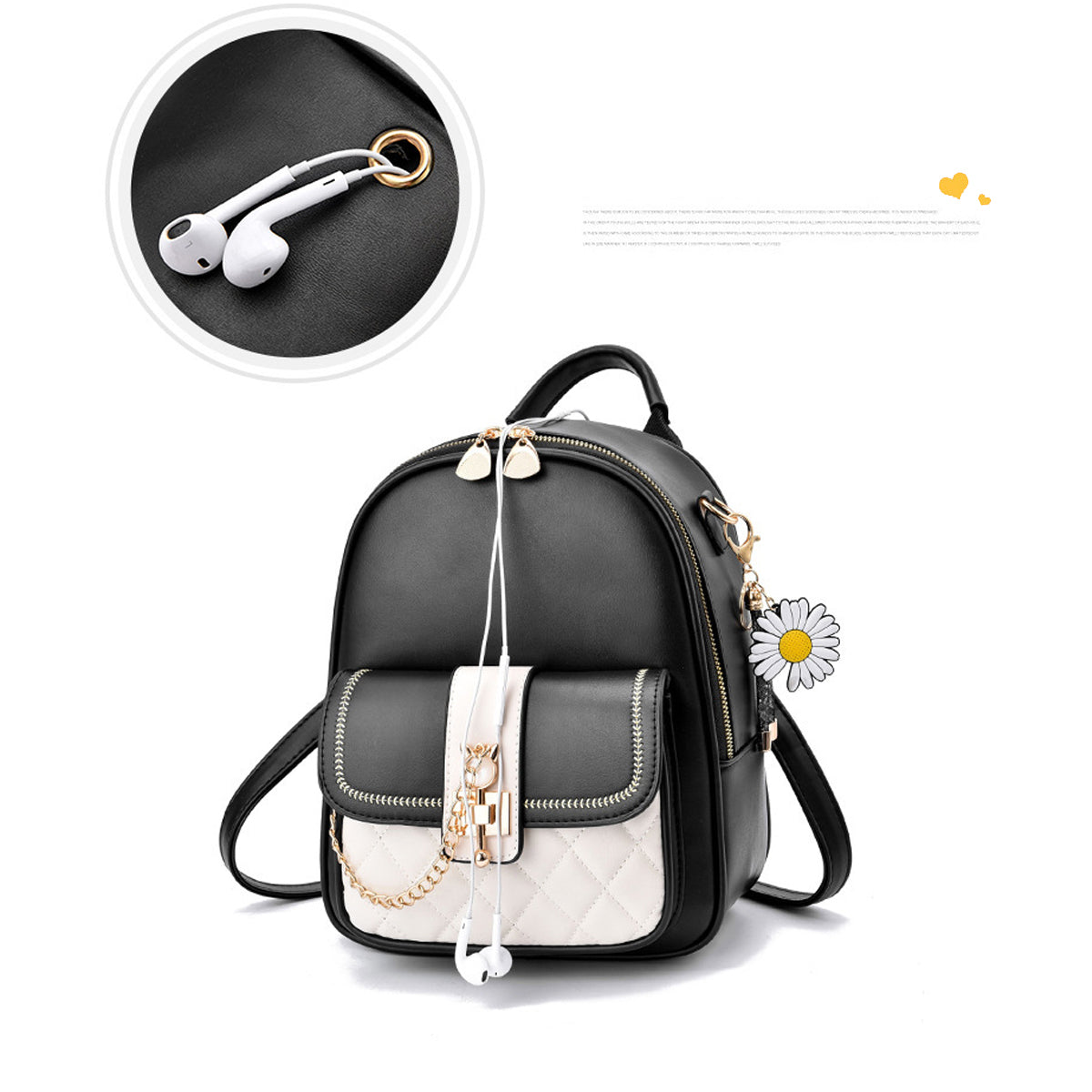New College Style PU Leisure Travel Backpack
