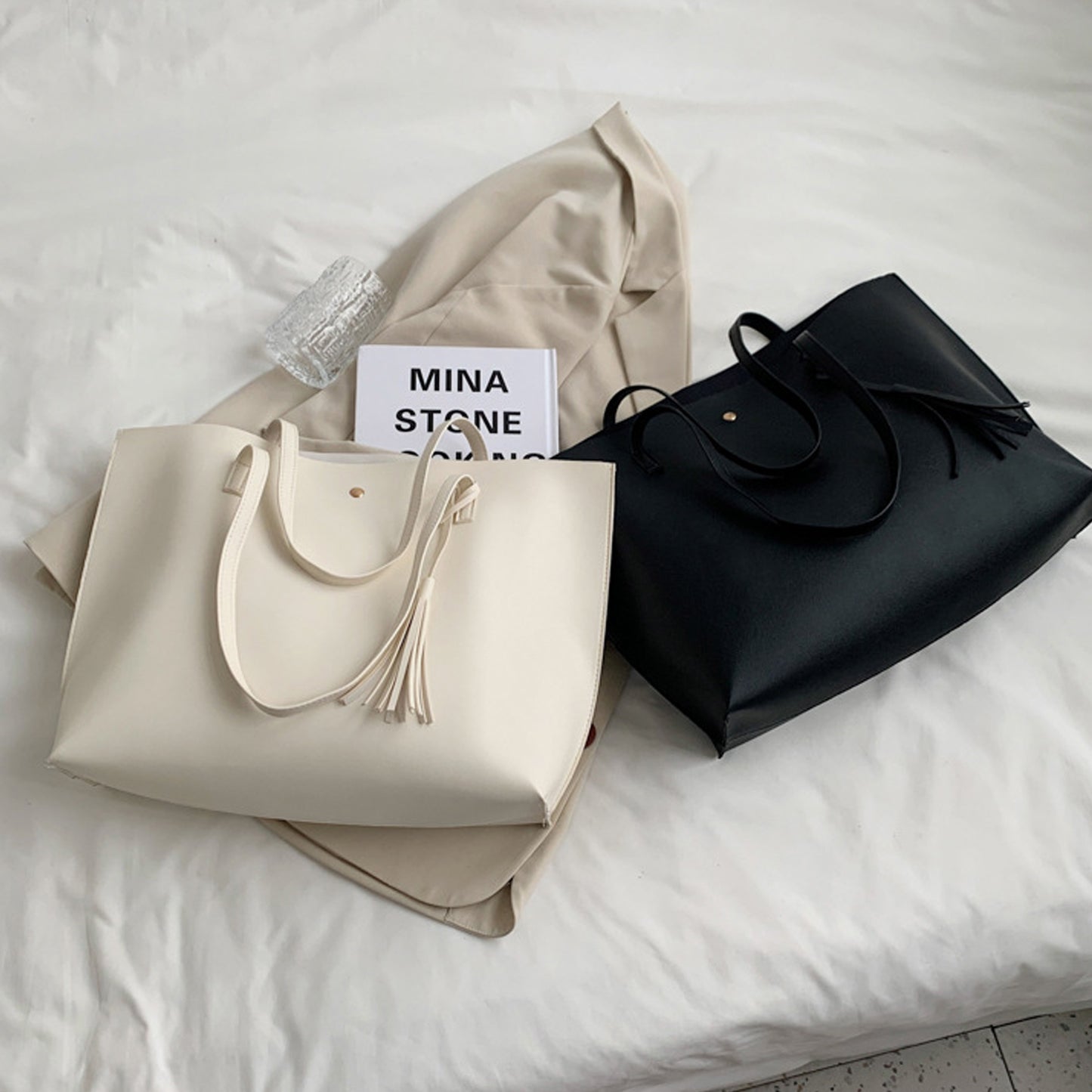 Women's Soft Faux Leather Tote Shoulder Bag