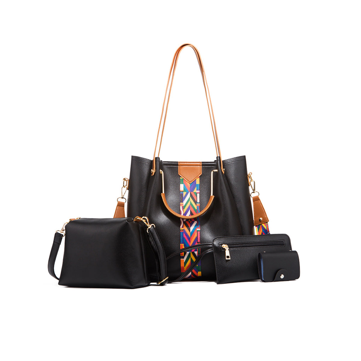 4Pcs PU Clutch Retro Trend Ladies Bag Handbag