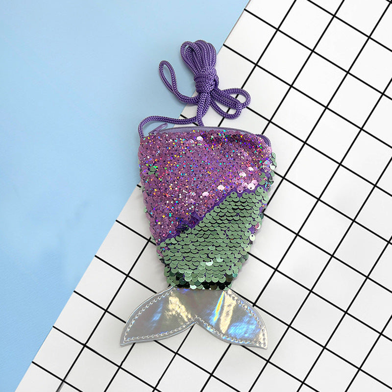 Mermaid Tail Sequined Shoulder Bag Creative Children's Coin Purse
