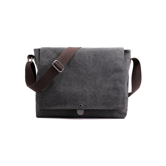 Vintage Brown Canvas Laptop Messenger Bag