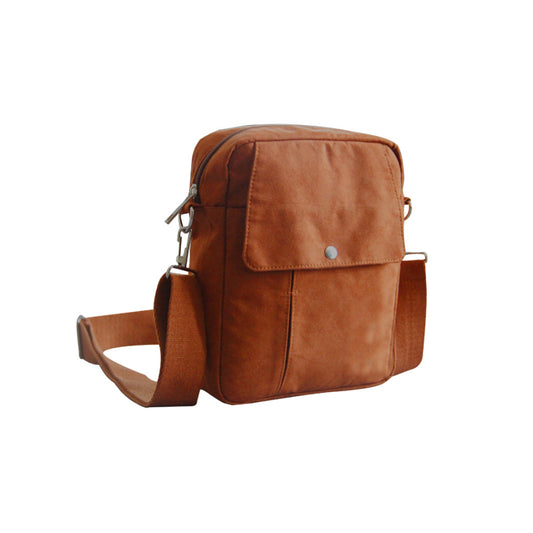 Canvas Satchel Bag with Long Strap