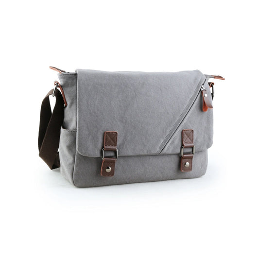 11.8" Vintage Leather Canvas Laptop Messenger bag