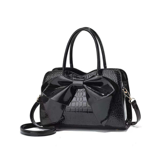 New Fashion Crocodile Pattern Bow One Shoulder Slant Bag