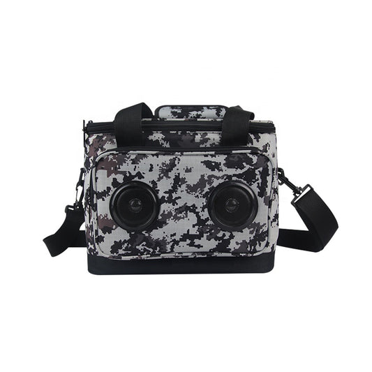 Insulated waterproof speaker cooler bag with solar panel