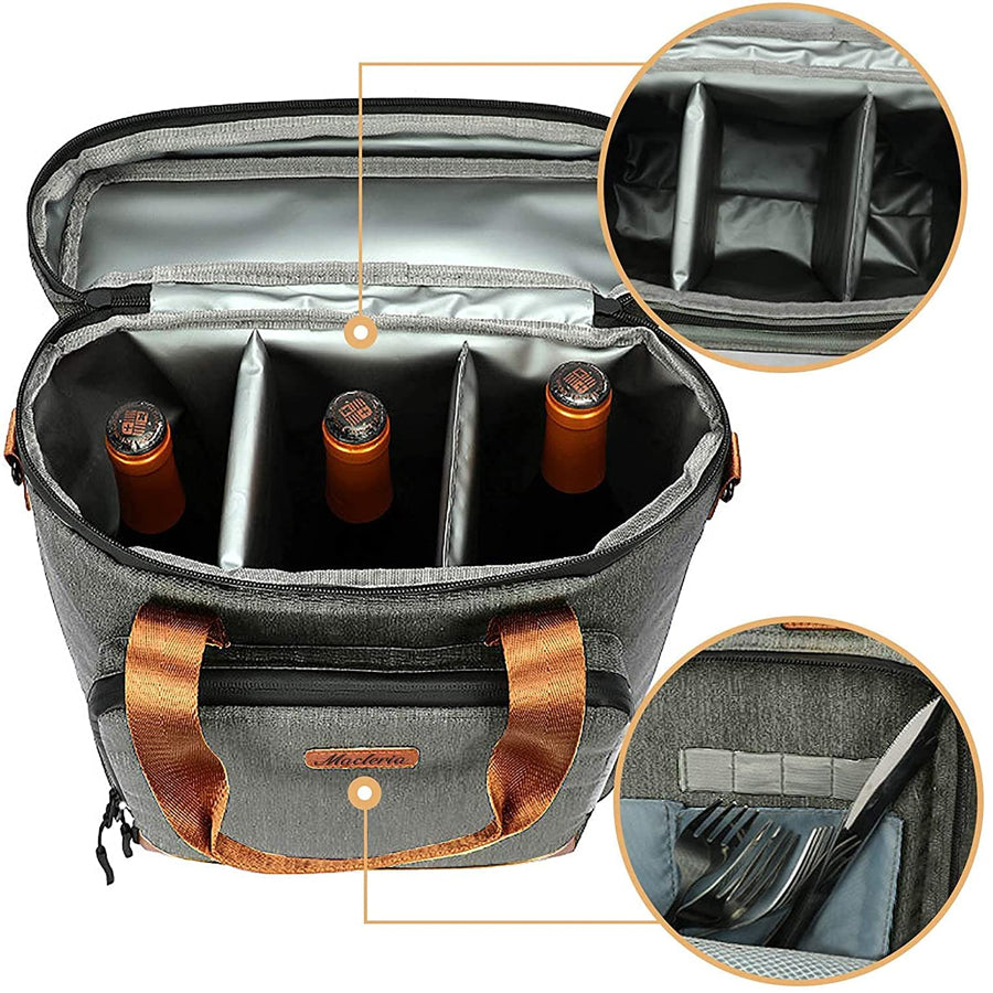 Crashproof Vintage 3 Bottle Insulated Wine Cooler Bags