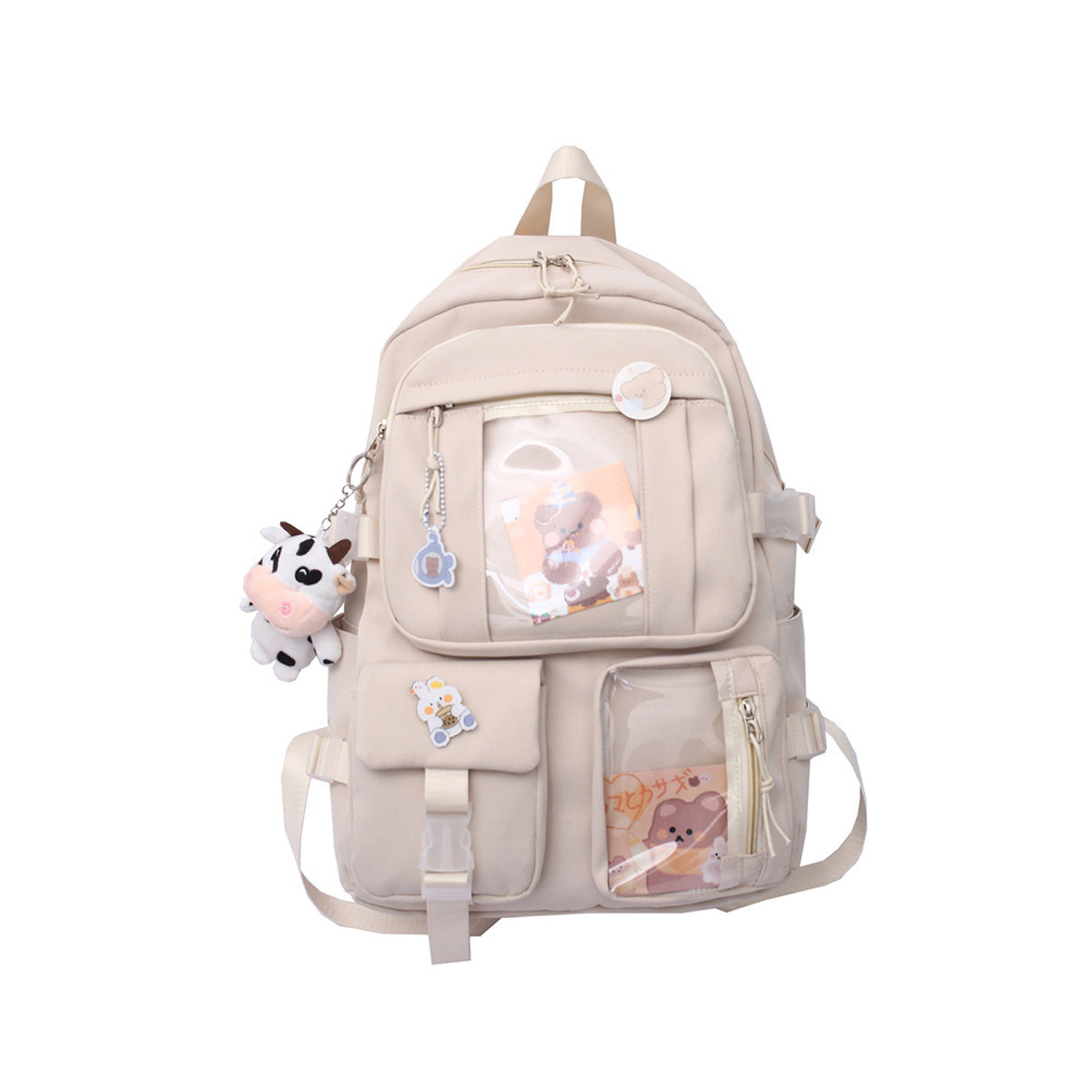 Backpack with Pins Kawaii School Backpack Cute Aesthetic Backpack