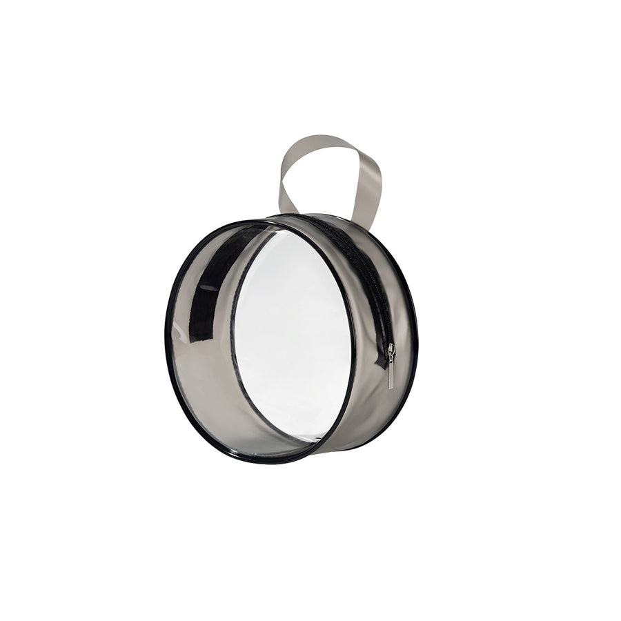 Water Resistant Small Round Makeup Bag With Zipper