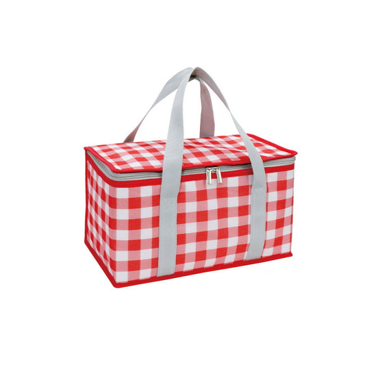 Plaid Cooler Bags For Picnic With Handbag