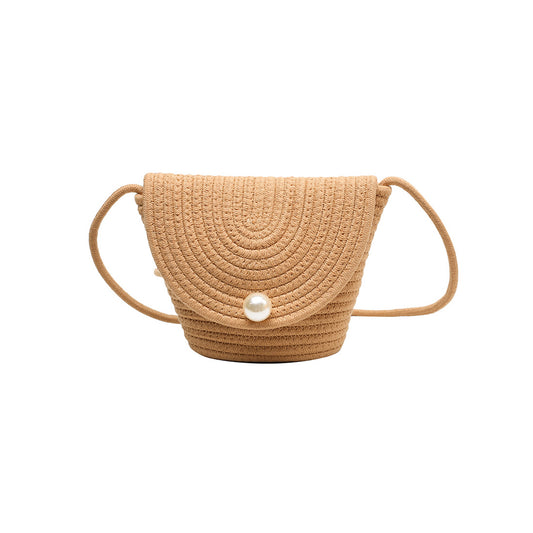 New Fashion Braided Cotton Rope Shoulder Bucket Bag