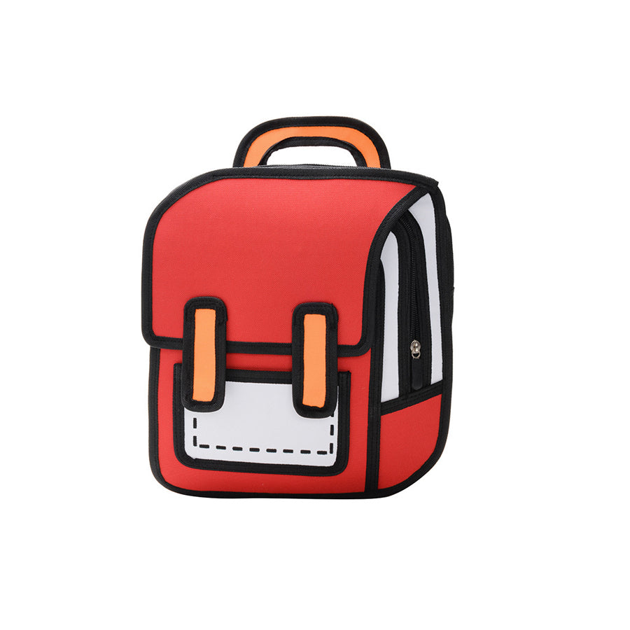 Two-dimensional 3d multifunctional student backpack