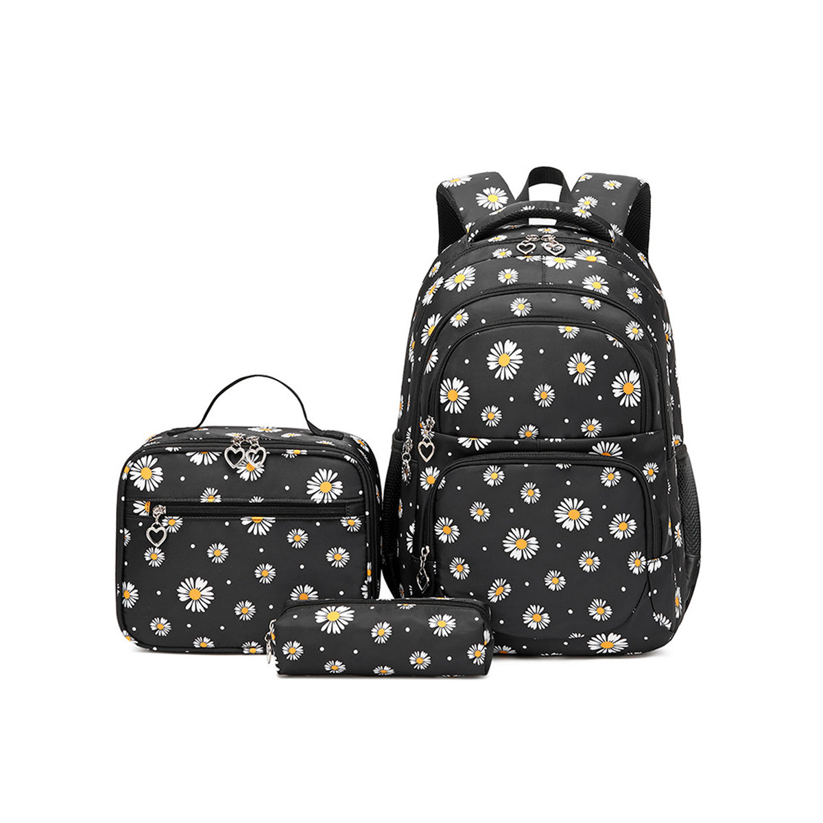 3Pcs Daisy Prints Backpack Sets Kids Bookbag for Teens