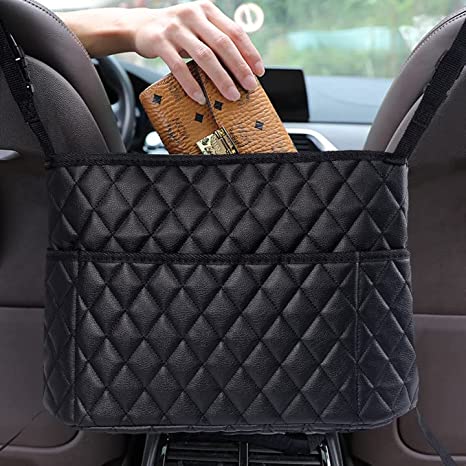 Durable PU Leather Car Purse Phone Handbag Holder