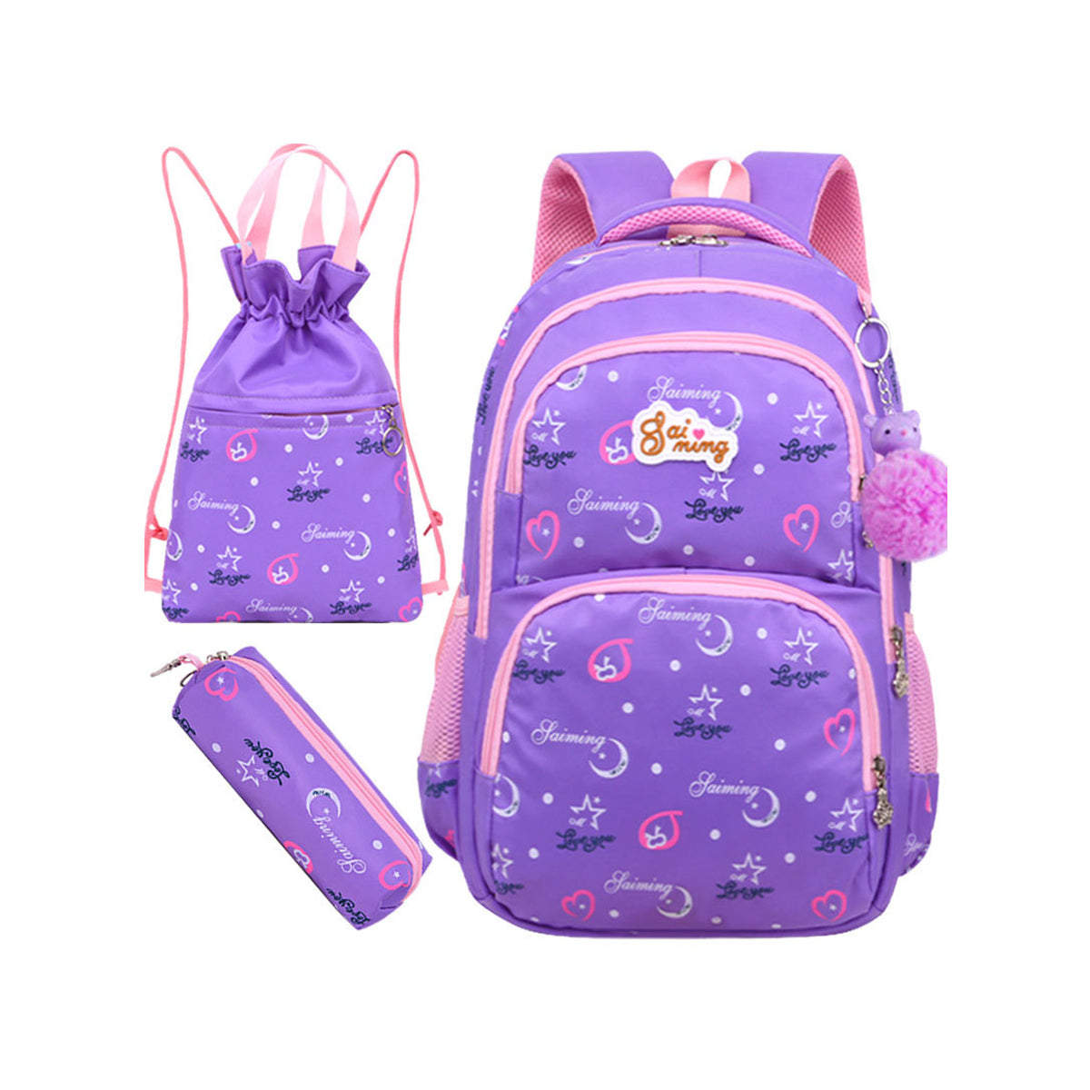 3Pcs New Schoolbag Cartoon Children's Schoolbag