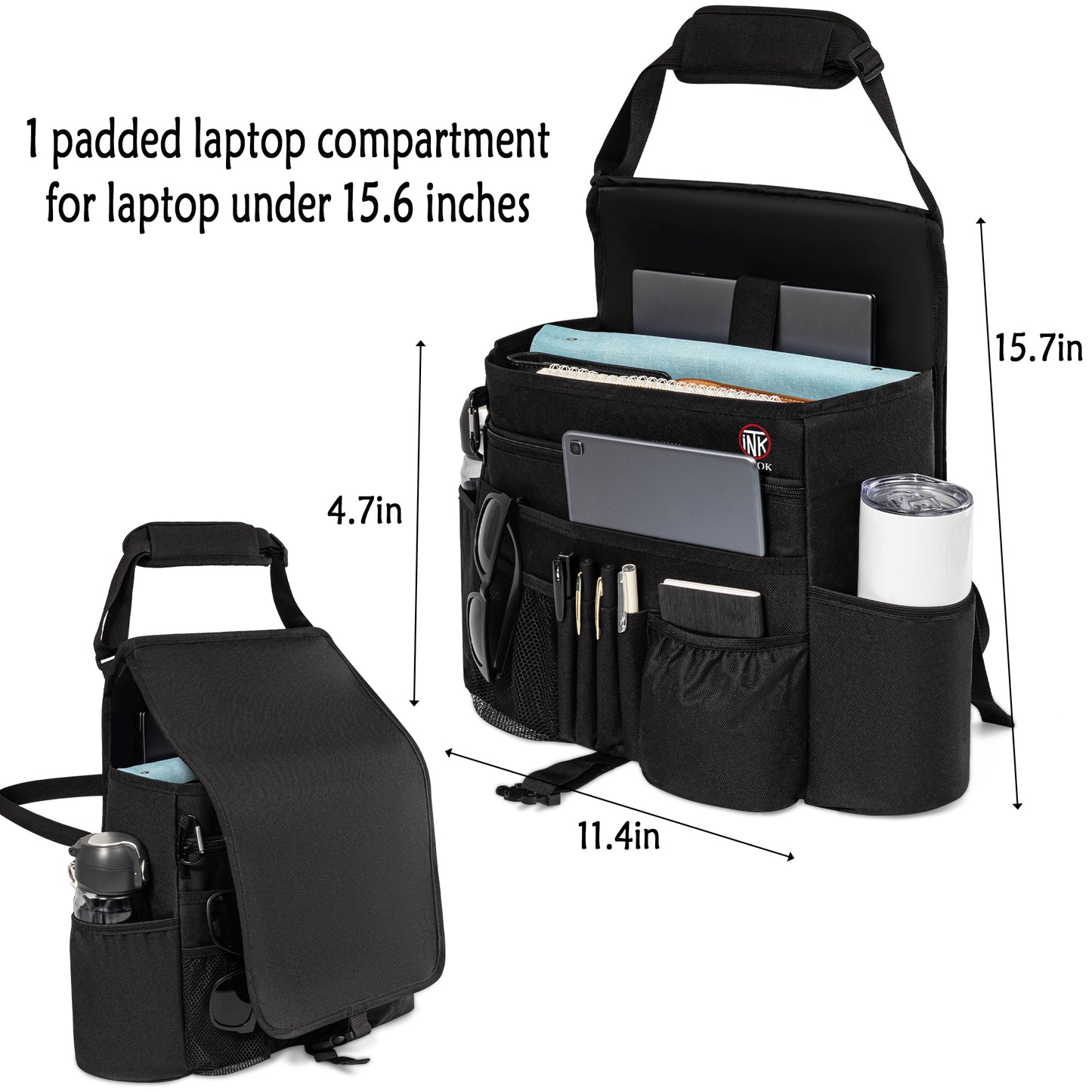 High capacity suspension adjustable shoulder strap Car Seat Organizer Bag