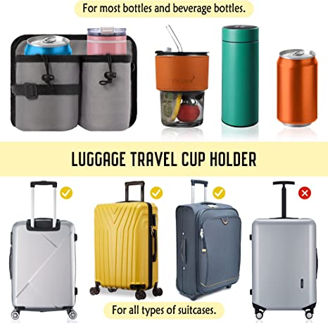 Gray Travel Luggage Cup Holder Drink Holder