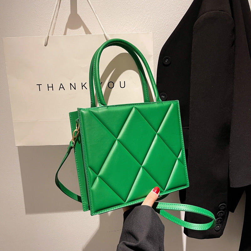 Diamond Grid Tote Large Capacity One-Shoulder Crossbody Bag